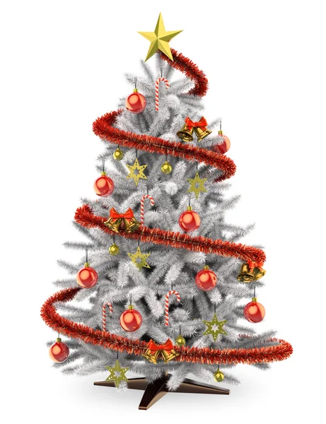 3D White Christmas tree — Stockfoto