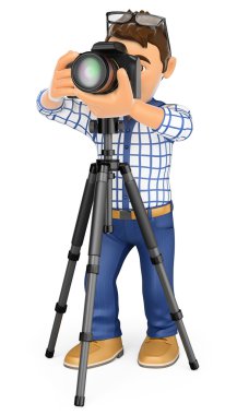 kamera ve fotoğraf çekimi tripod ile 3D fotoğrafçı