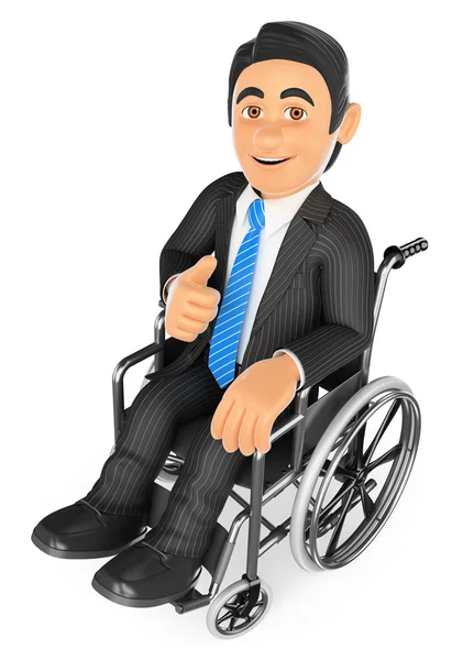 3D Handicapped businessman with thumb up — Stock Photo, Image