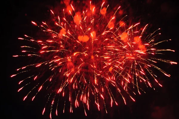 Feux d'artifice colorés sur ciel sombre Images De Stock Libres De Droits