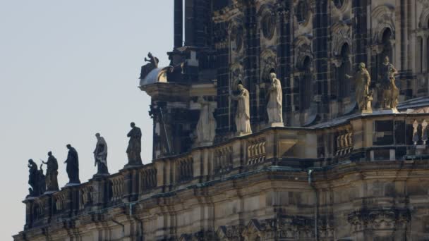 Dresden Cathedral of the Holy Trinity aka Hofkirche Kathedrale Sanctissimae Trinitatis in Dresden Germany — Stock Video