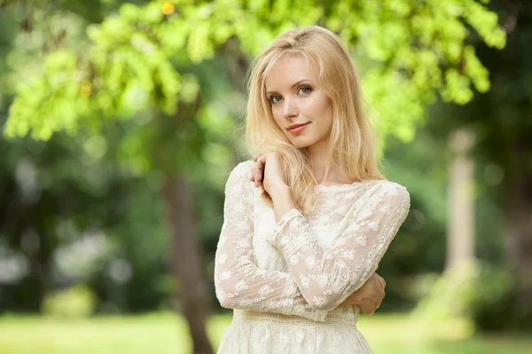 Beautiful young blond woman — Stock Photo, Image