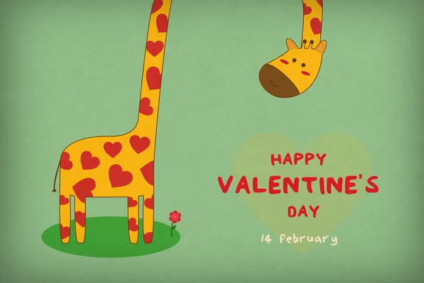 Linda tarjeta de felicitación ilustrativa del día de San Valentín — Foto de Stock