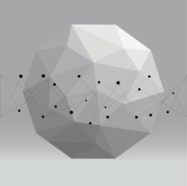 Geometrische witte abstracte wereld sphere gemaakt van driehoeken perfect voor ontwerp — Stockvector