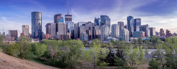 Calgary 's skyline with the Bow Rive — стоковое фото