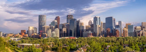 De skyline van Calgary met de vallei van de rivier Bow — Stockfoto