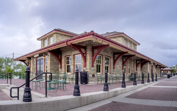 Old train station at Calgary's living museum "Heritage Park" — Stock Photo, Image