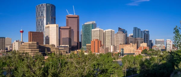 Calgary Panorama podél řeky bow — Stock fotografie