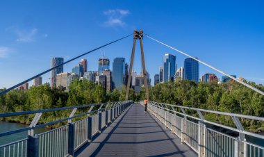 Calgary manzarası güzel bahar gününde