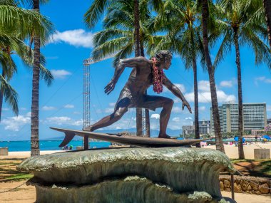  Duke Kahanamoku Statue on Waikiki Beach  clipart