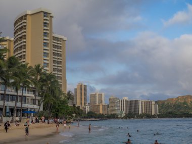 Beach goers Waikiki Beach Honolulu