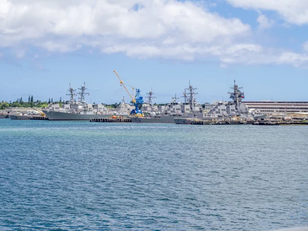 Barcos navales de Estados Unidos en Pearl Harbor — Foto de Stock