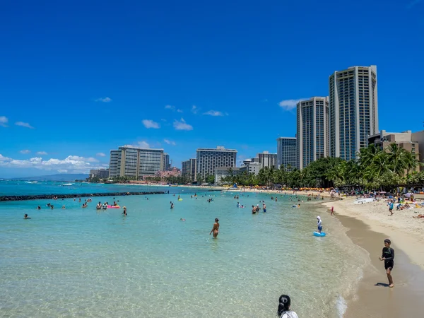 Διάσημη παραλία Waikiki — Φωτογραφία Αρχείου