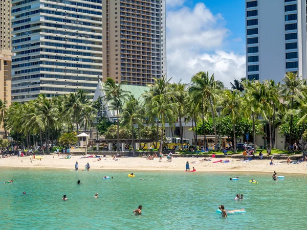 Διάσημη παραλία Waikiki — Φωτογραφία Αρχείου