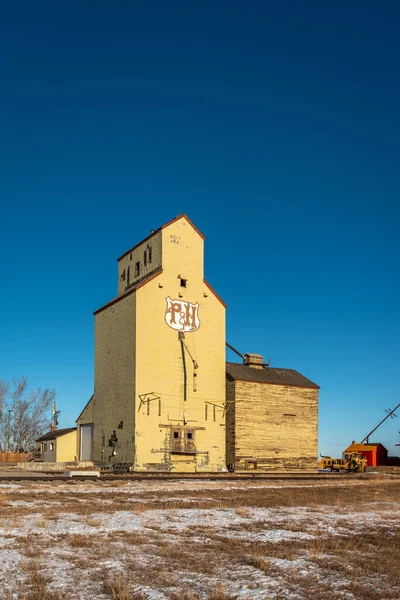 Mossleigh Alberta November 2020 Parrish Heimbecker Elevator Row Mossleigh Протягом — стокове фото