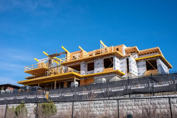 Calgary Alberta April 2021 View Large Luxury Home Being Built — Stock Photo, Image