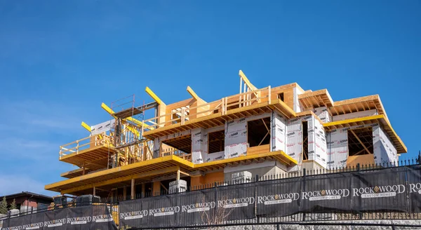 Calgary Alberta April 2021 View Large Luxury Home Being Built — Stock Photo, Image