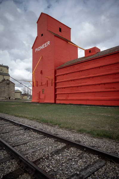 Mossleigh Alberta May 2020 Historic Elevator Row Mossleigh Alberta — 스톡 사진