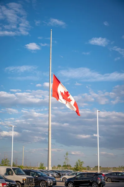 Canadian Flag Half Mast Calgary Alberta — Stock fotografie
