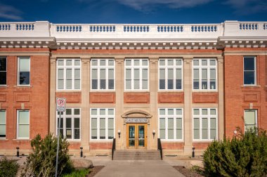Lethbridge, Alberta - 13 Haziran 2021: Lethbridge 'deki Galt Müzesi' nin dış cephesi.