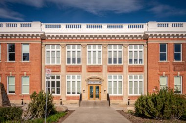 Lethbridge, Alberta - 13 Haziran 2021: Lethbridge 'deki Galt Müzesi' nin dış cephesi.