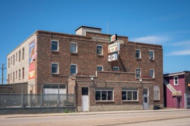 Claresholm, Alberta - June 13, 2021: Historic Claresholm Inn in the small town of Claresholm, Alberta.