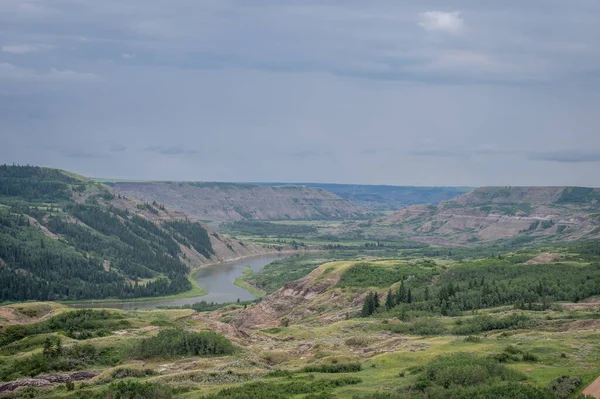 Προβολή Στο Dry Island Buffalo Jump Μια Παραδοσιακή Τοποθεσία Για — Φωτογραφία Αρχείου