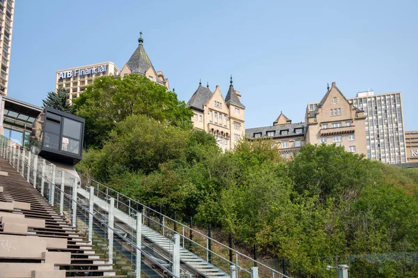 Edmonton Alberta July 2021 Edmonton New Funicular Saskatchewan River Valley — Stock Photo, Image