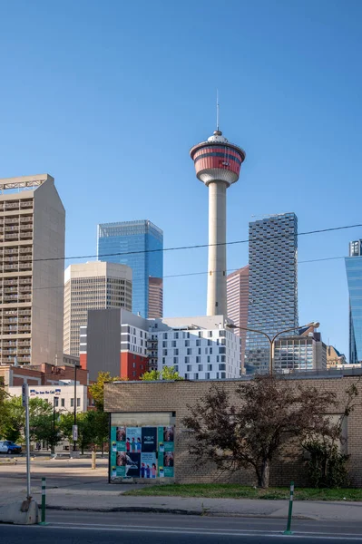 Calgary Alberta Σεπτεμβρίου 2021 Εξωτερικά Του Πύργου Του Κάλγκαρι Και — Φωτογραφία Αρχείου