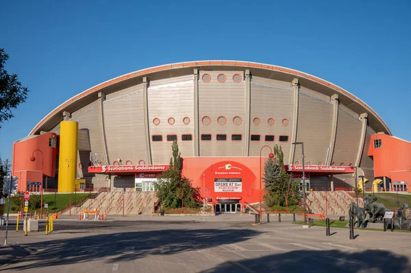 Calgary Alberta Septiembre 2021 Fachada Exterior Detalle Del Scotiabank Saddledome — Foto de Stock