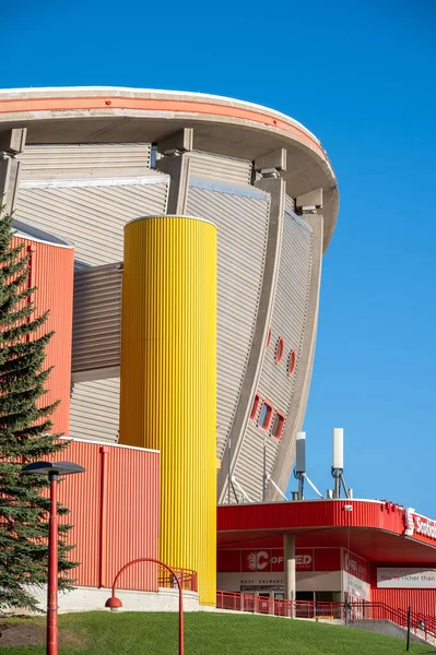 Calgary Alberta Septiembre 2021 Fachada Exterior Detalle Del Scotiabank Saddledome — Foto de Stock