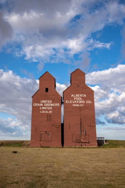 Rowley Alberta Września 2021 Historyczne Windy Zbożowe Mieście Widmo Rowley — Zdjęcie stockowe