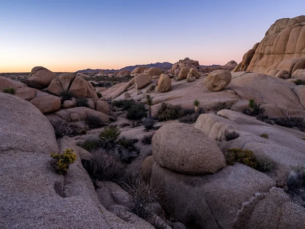 Jumbo-Felsen bei Sonnenuntergang im Joschua-Baum-Nationalpark — Stockfoto