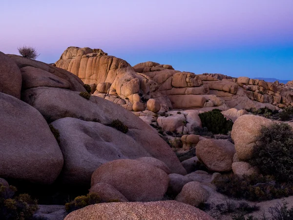 Obří skály při západu slunce v Joshua Tree National Park — Stock fotografie