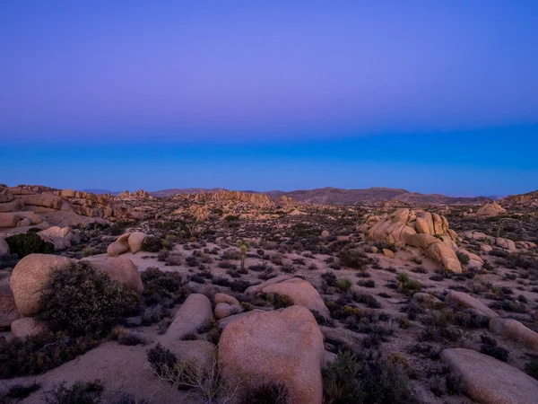 Jumbo Rocks au coucher du soleil dans le parc national Joshua Tree — Photo