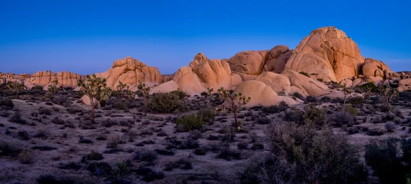 Obří skály při západu slunce v Joshua Tree National Park — Stock fotografie