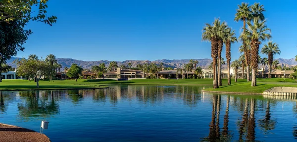 Розкішні будинки вздовж гольфу в Palm Desert — стокове фото