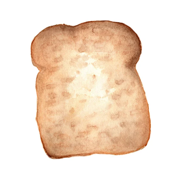 手绘的面包水彩画 在白色背景上隔离 食品菜单项插图 老式风格的食品绘图 — 图库照片