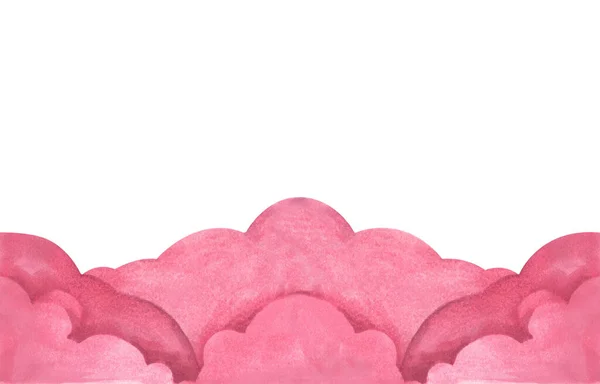 粉红的云彩作为背景 水彩画背景摘要 — 图库照片