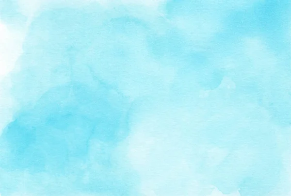 Hand Painted Sky Clouds Blue Abstract Watercolor Texture Background — Stock Photo, Image