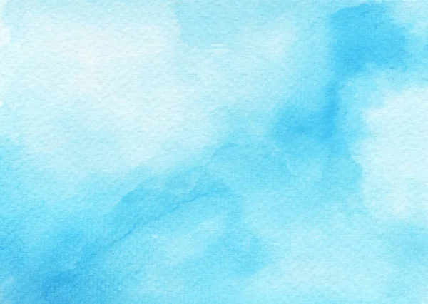 Hand Painted Sky Clouds Blue Abstract Watercolor Texture Background — Stock Photo, Image