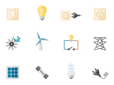 Düz renk Icons set