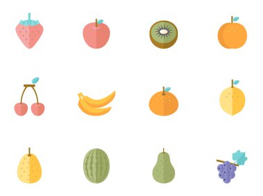 Düz renk Icons set