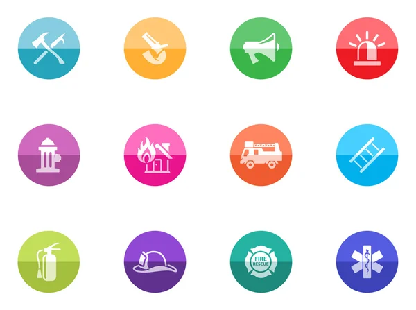 Ícones definidos em círculos coloridos — Vetor de Stock