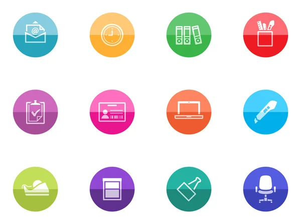 Icons set in colorful circles — Stock Vector