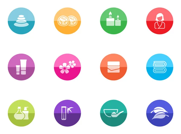 Ícones definidos em círculos coloridos —  Vetores de Stock
