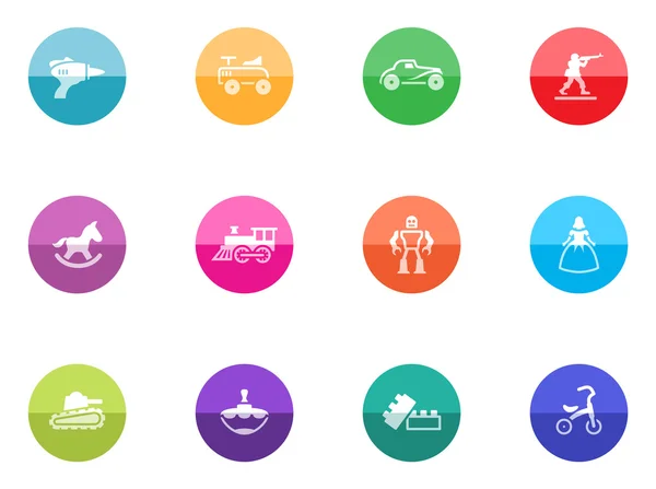 Icone incastonate in cerchi colorati — Vettoriale Stock