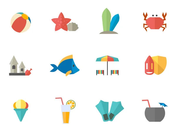 Set d'icônes de couleur plate — Image vectorielle