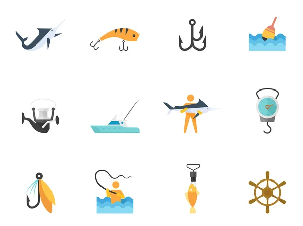 Platte kleur Icons set — Stockvector