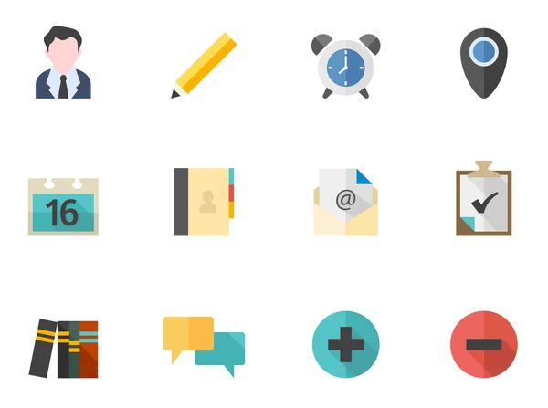 Platte kleur Icons set — Stockvector